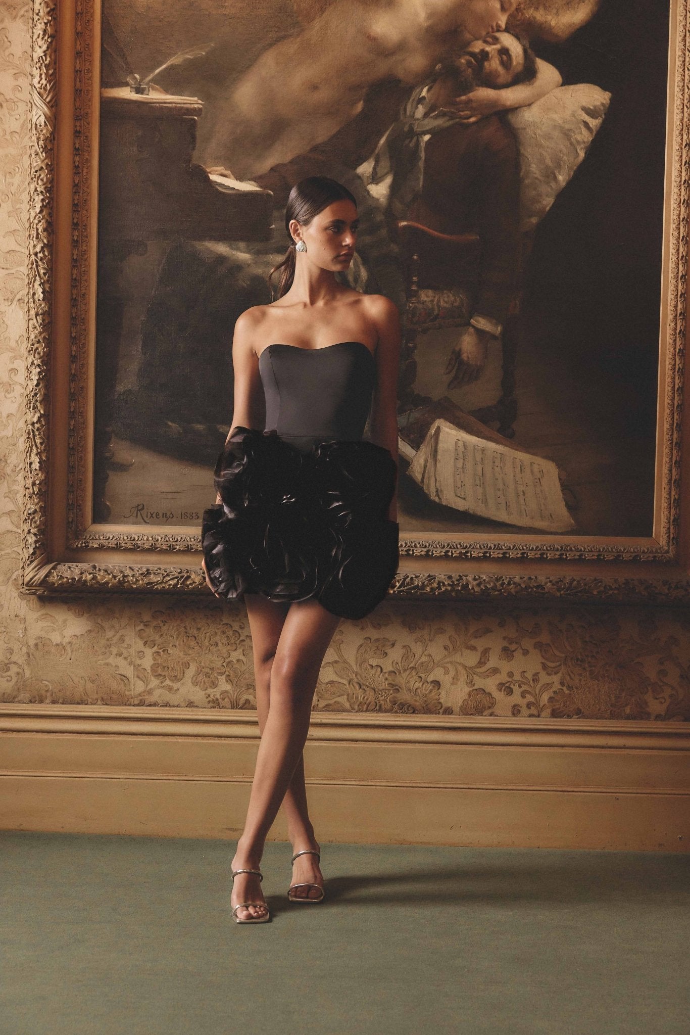 Asher Flower Mini Dress - Black - SODA Fashion Haus