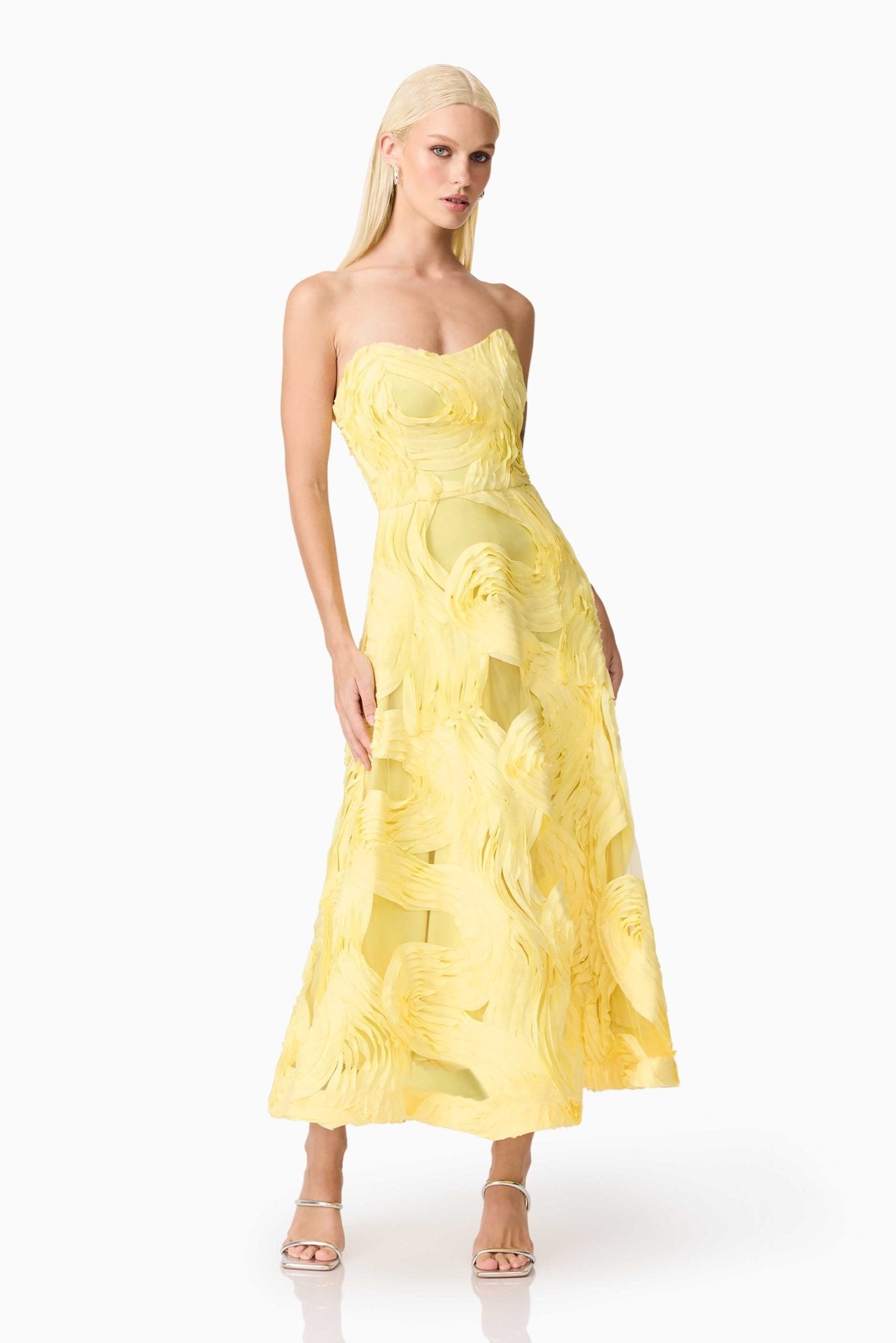 Asher Midi Dress - Yellow - SODA Fashion Haus