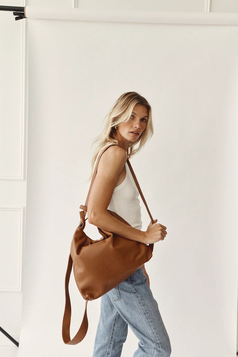 Bella 2 - in - 1 Leather Bag - Tan - SODA Fashion Haus
