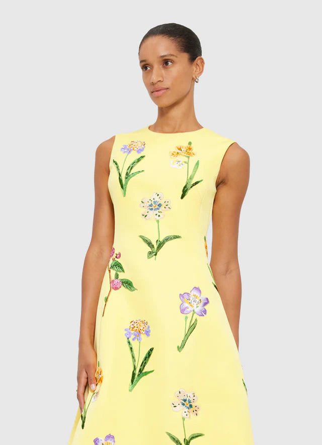 Cleo Sleeveless Midi Dress - Wild Flower Print in Sorbet - SODA Fashion Haus