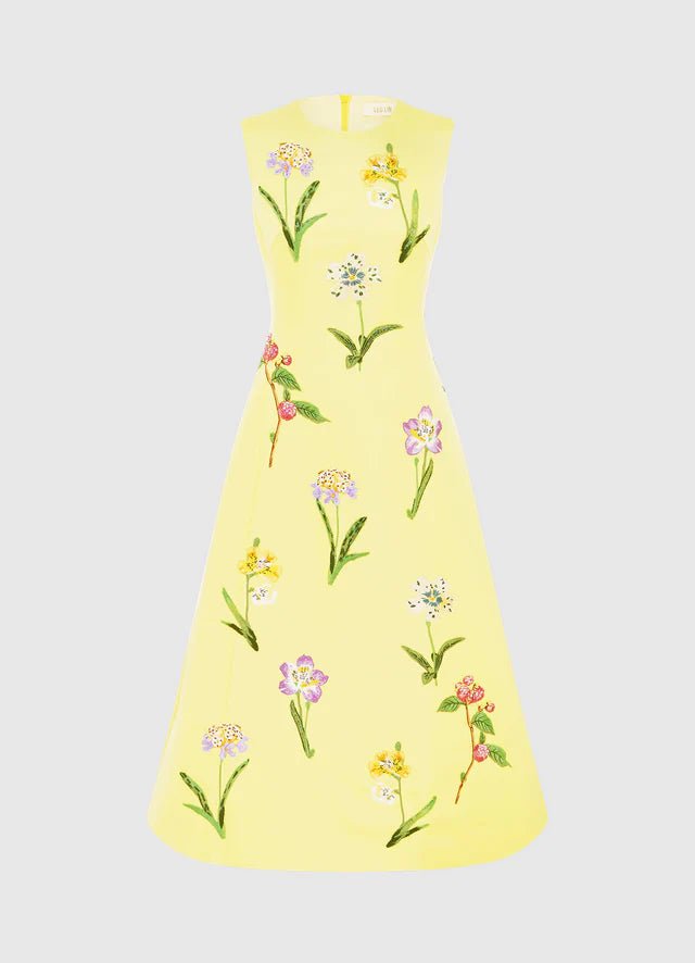 Cleo Sleeveless Midi Dress - Wild Flower Print in Sorbet - SODA Fashion Haus