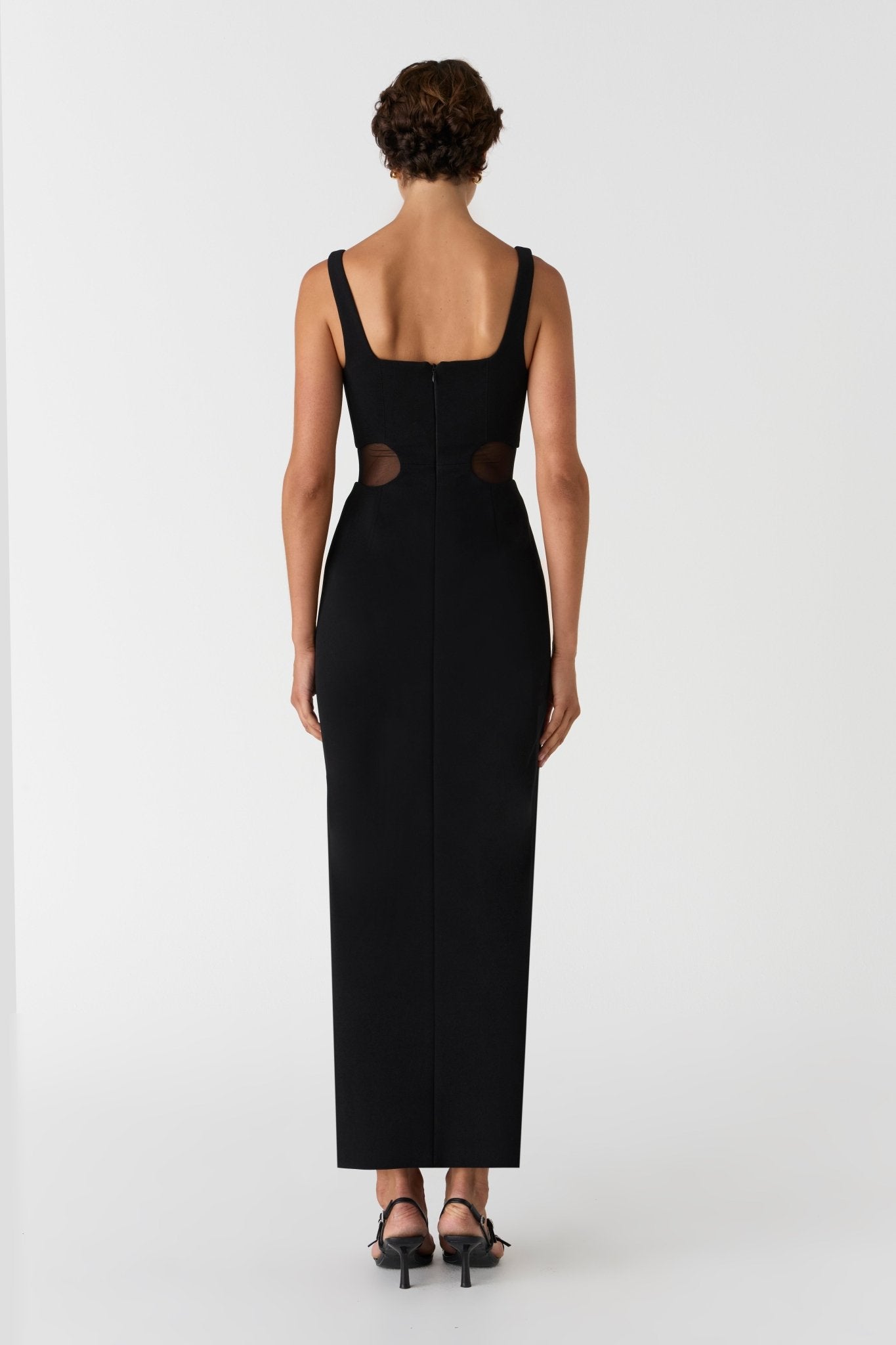 Damita Crepe and Mesh Maxi Dress - SODA Fashion Haus