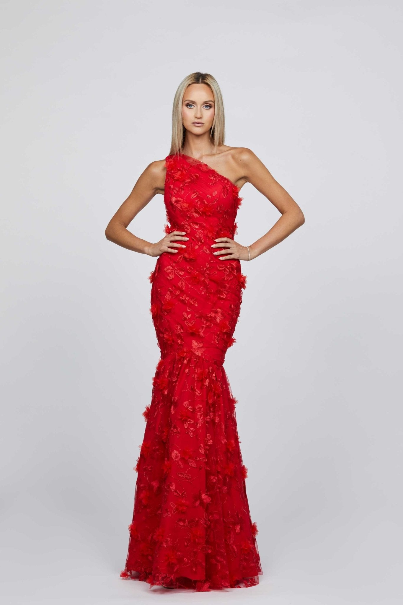 Dew One Shoulder Fishtail Gown - SODA Fashion Haus