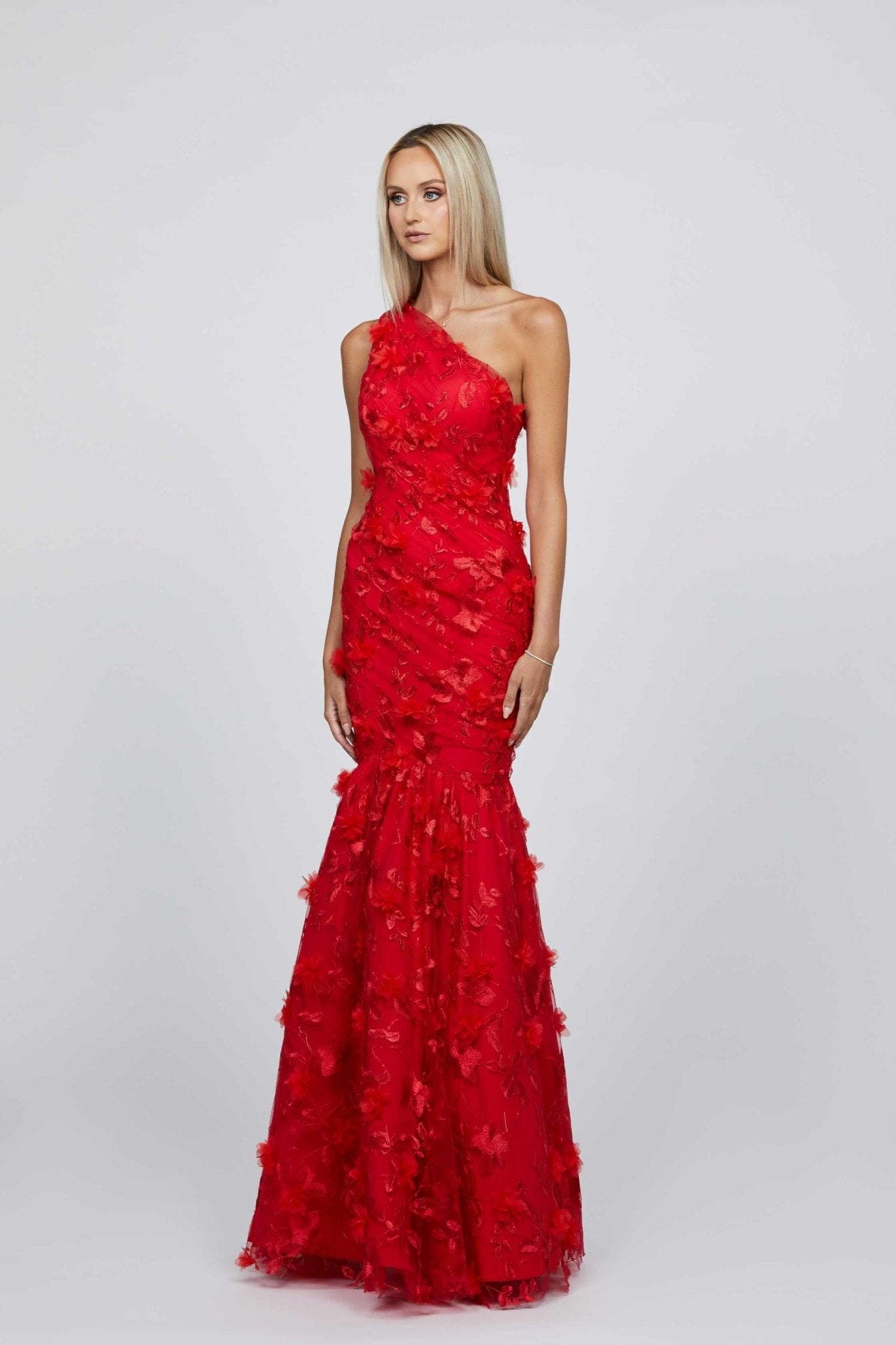 Dew One Shoulder Fishtail Gown - SODA Fashion Haus