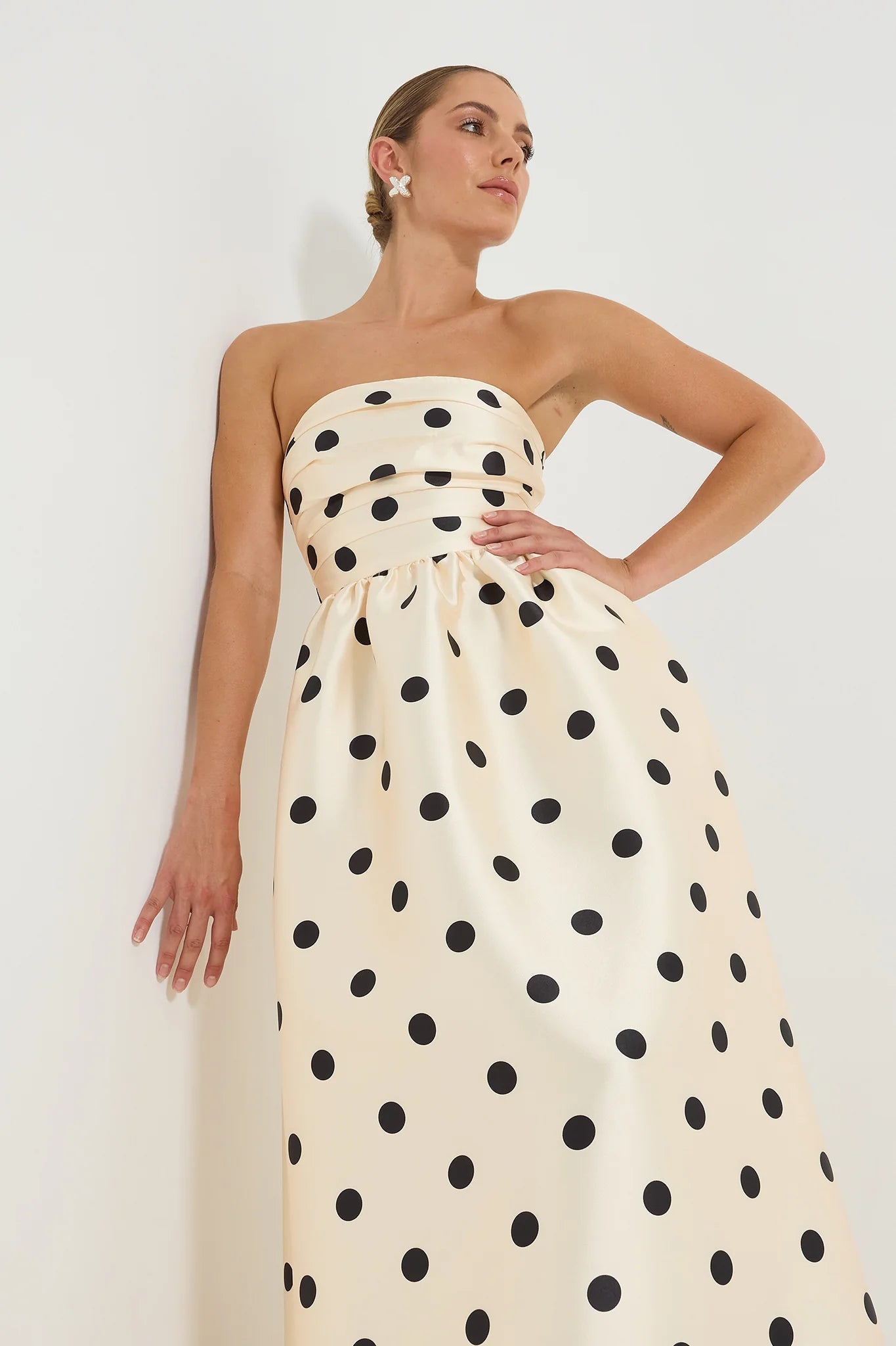 Dottie Strapless Midi Dress - SODA Fashion Haus