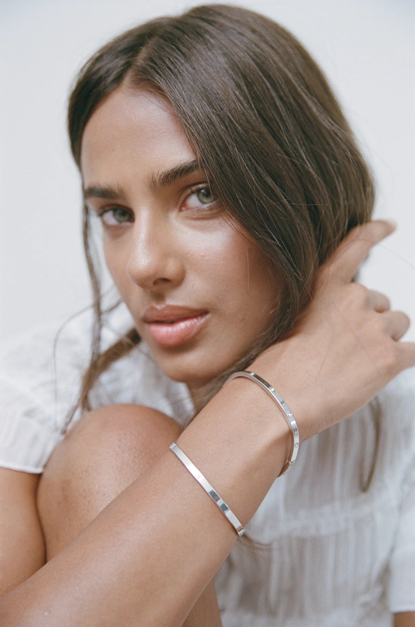 Dylan Bangle Silver - Celestial Clear - SODA Fashion Haus