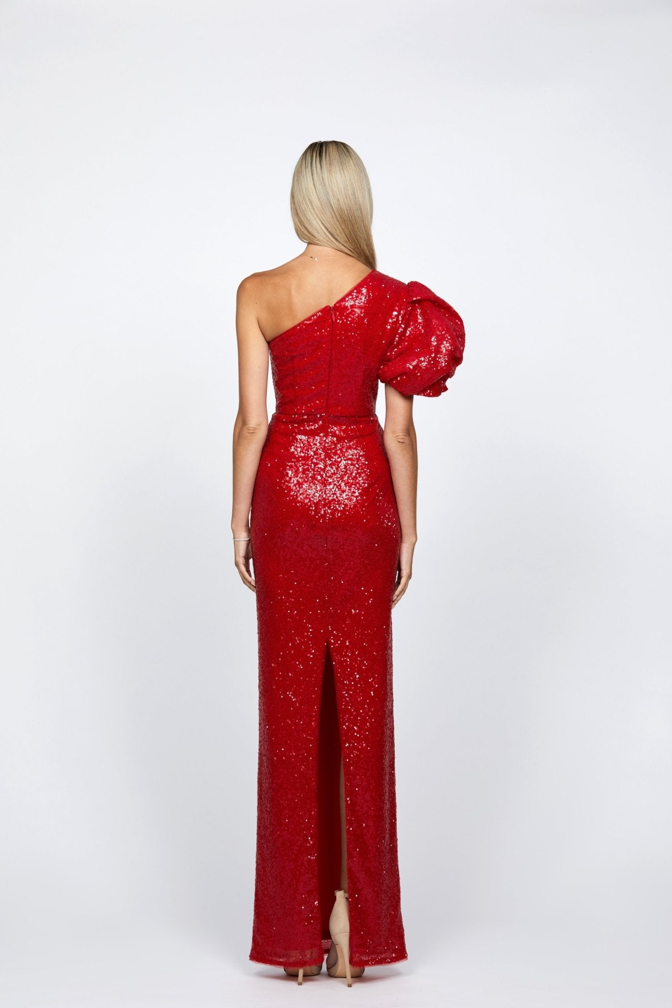 Elowen Rosette Sleeve Sequin Gown - SODA Fashion Haus
