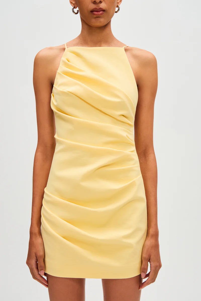 Emmie Cotton Sateen Mini Dress (Lemon) - SODA Fashion Haus