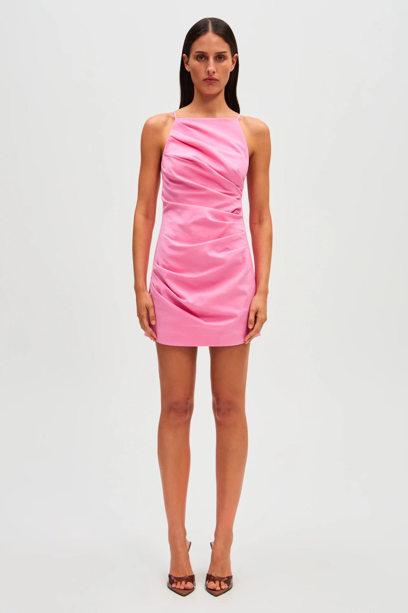 Emmie Cotton Sateen Mini Dress (Orchid Pink) - SODA Fashion Haus