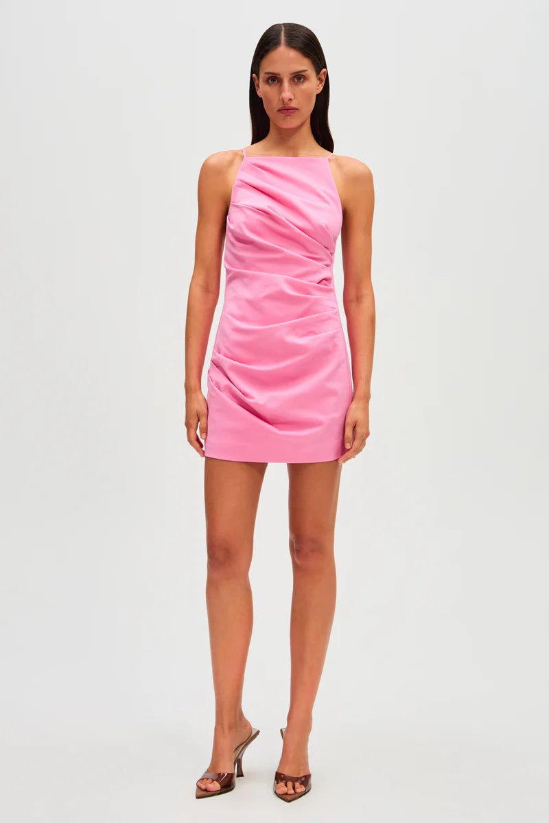 Emmie Cotton Sateen Mini Dress (Orchid Pink) - SODA Fashion Haus