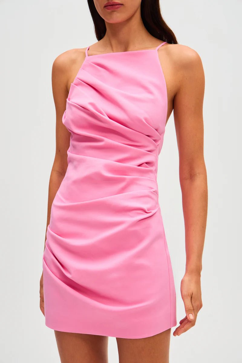 Emmie Cotton Sateen Mini Dress (Orchid Pink) - SODA Fashion Haus