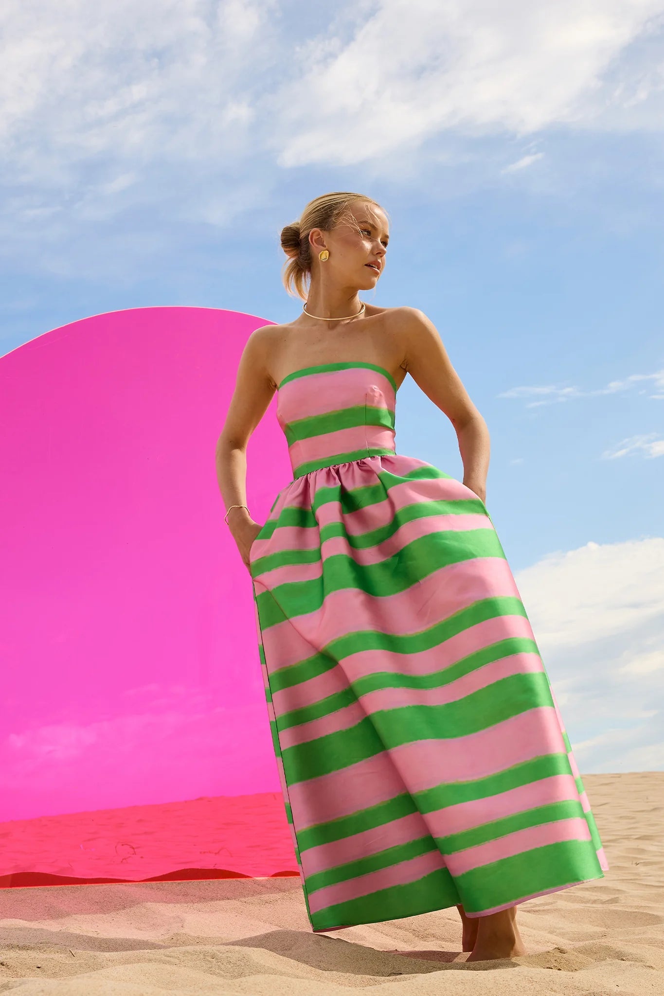 Gigi Strapless Midi - Watermelon by Pasduchas - Australian designer Dress | SODA Fashion Haus