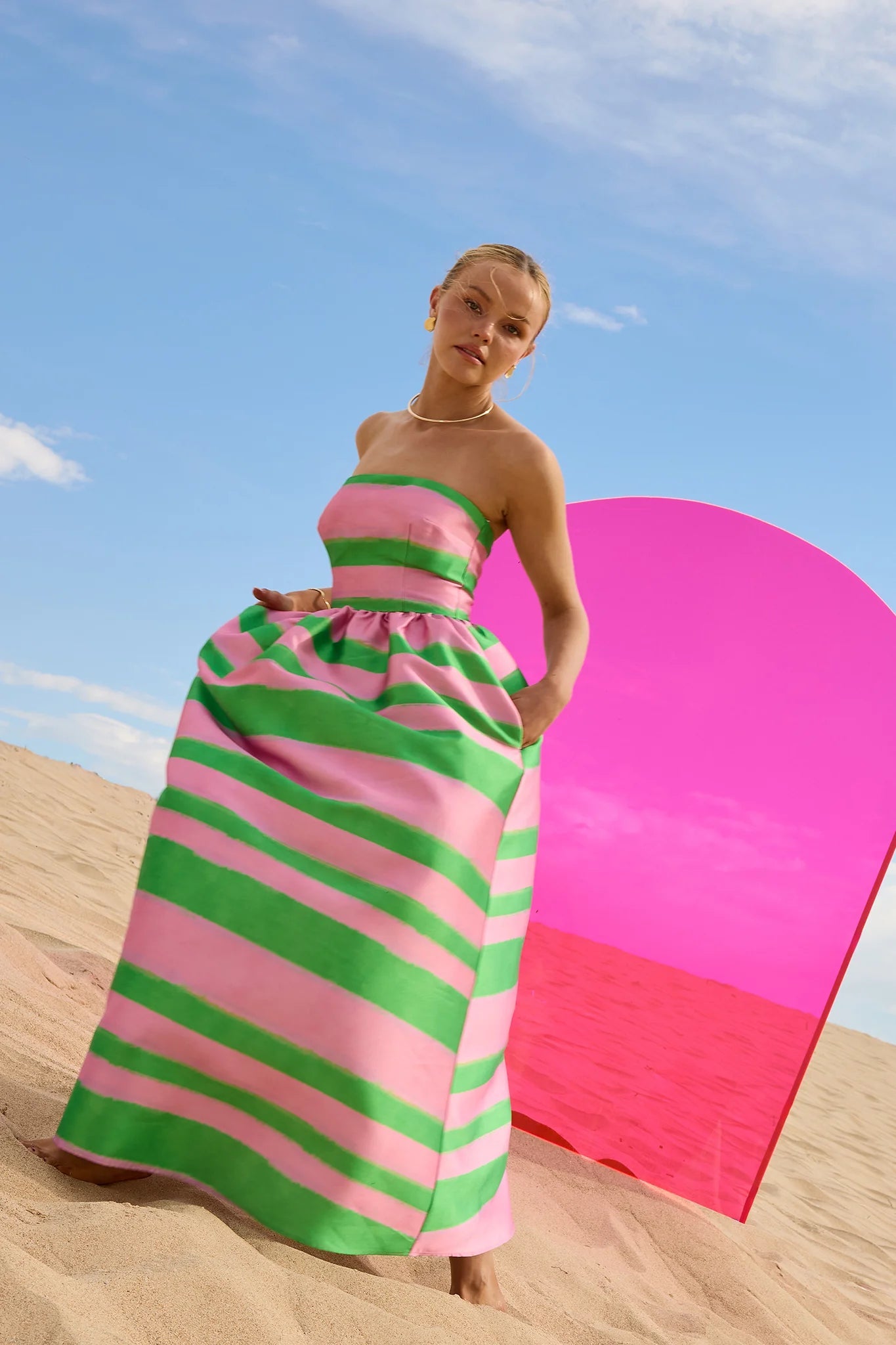 Gigi Strapless Midi - Watermelon by Pasduchas - Australian designer Dress | SODA Fashion Haus