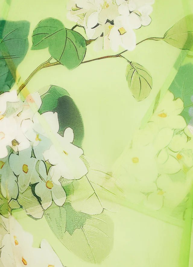 Indie Sleeve Top - Hydrangea Print in Lime - SODA Fashion Haus