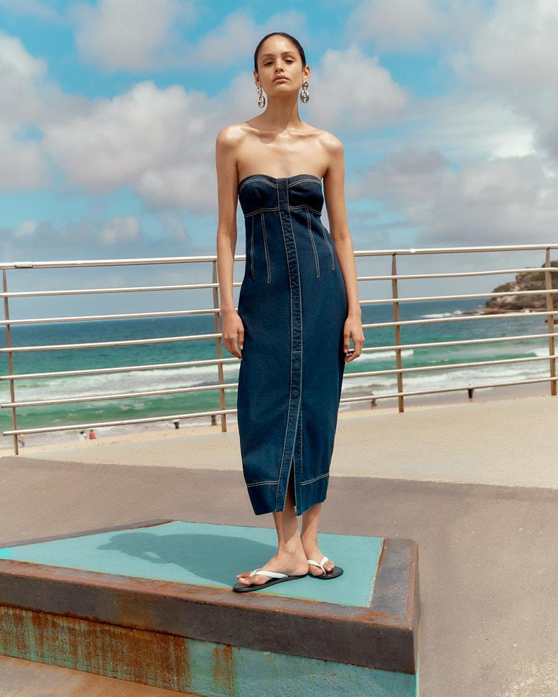 Jaques Strapless Midi Dress - SODA Fashion Haus