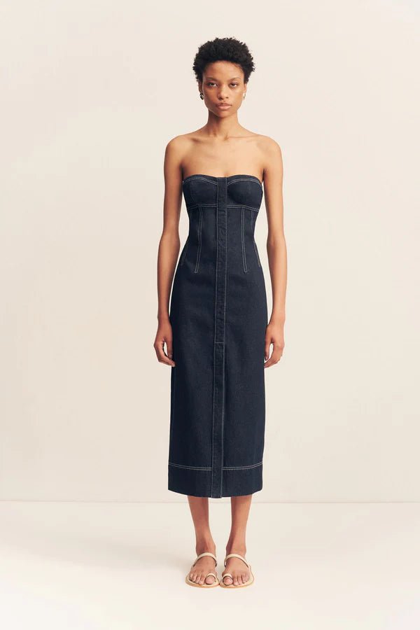 Jaques Strapless Midi Dress - SODA Fashion Haus