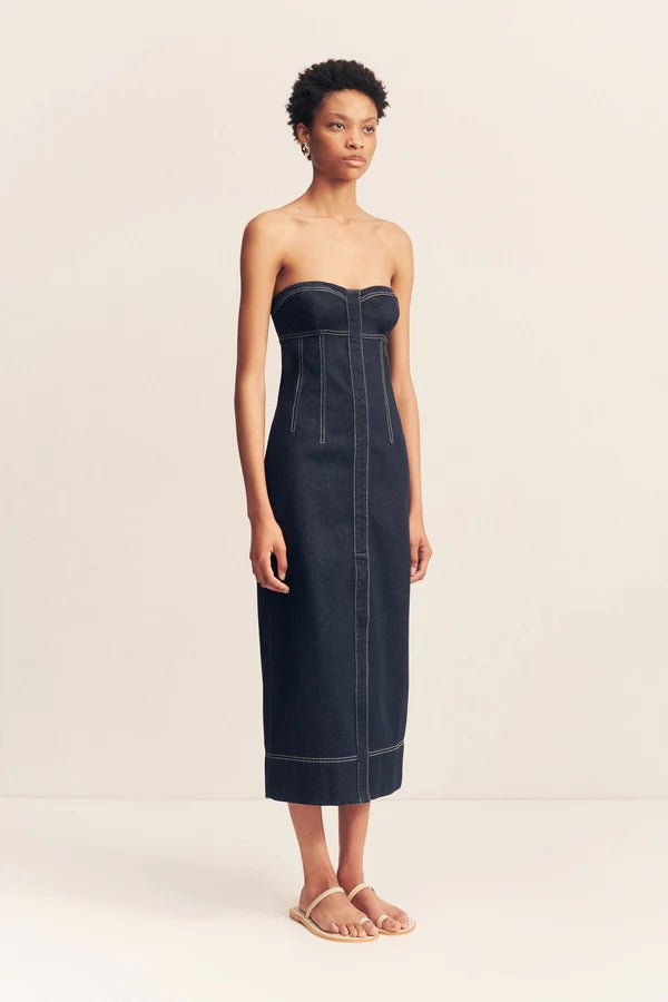 Jaques Strapless Midi Dress - SODA Fashion Haus