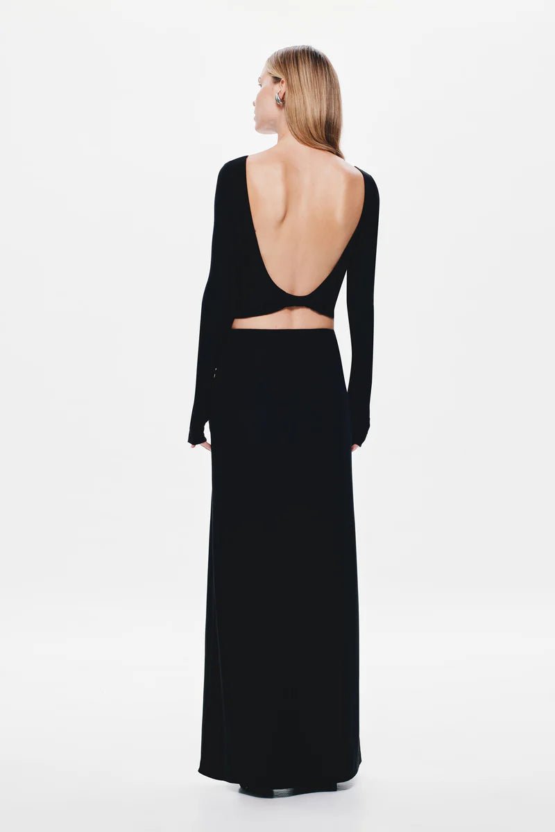 Kendall Long Sleeve Dry Jersey Dress - Black - SODA Fashion Haus