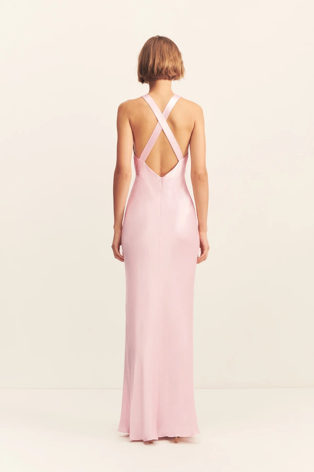 La lune plunged cross back maxi dress - Blossom - SODA Fashion Haus