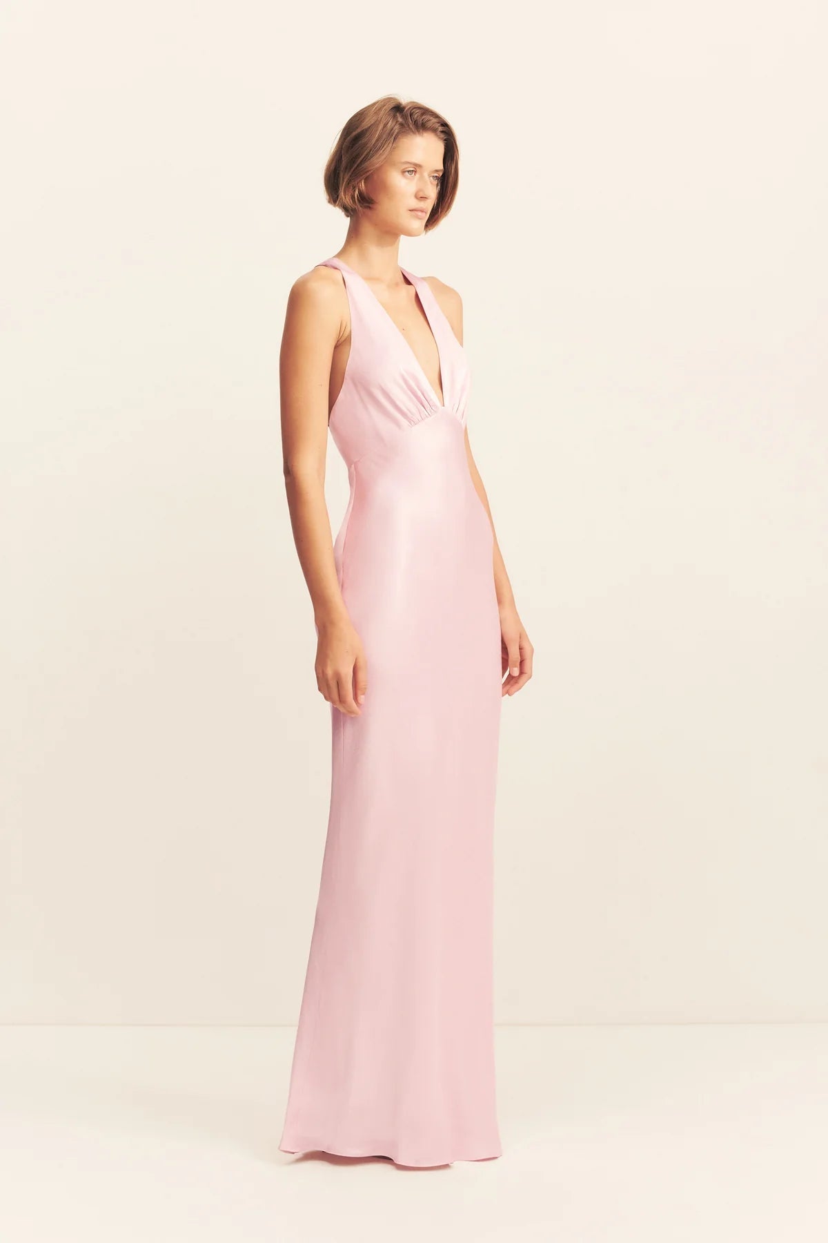 La lune plunged cross back maxi dress - Blossom - SODA Fashion Haus