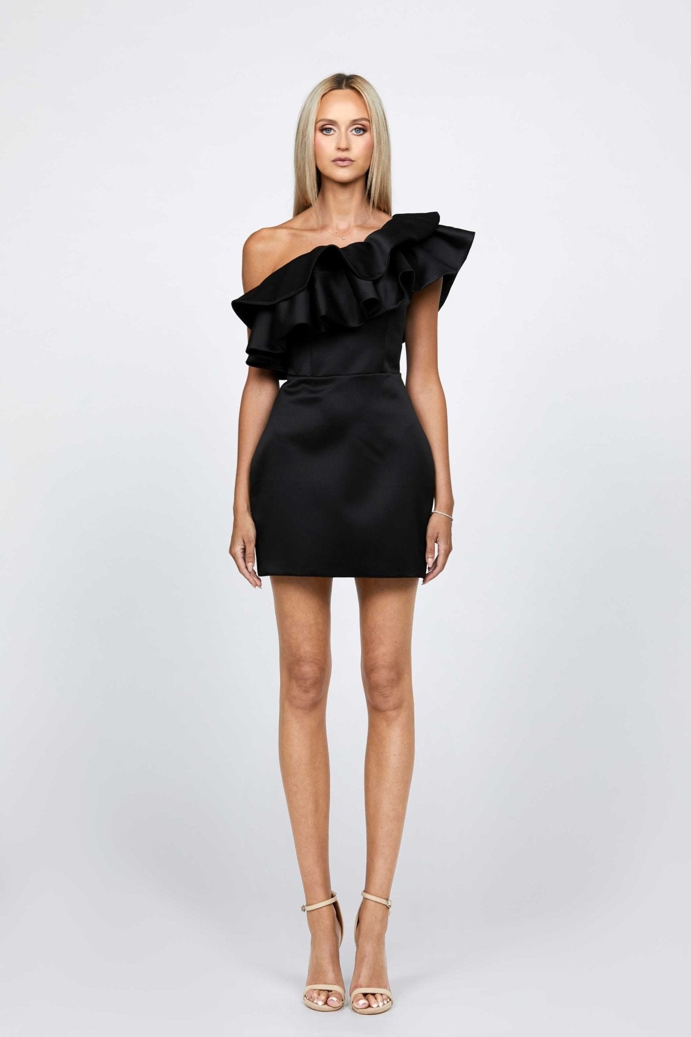 Marciela One Shoulder Ruffle Mini - SODA Fashion Haus