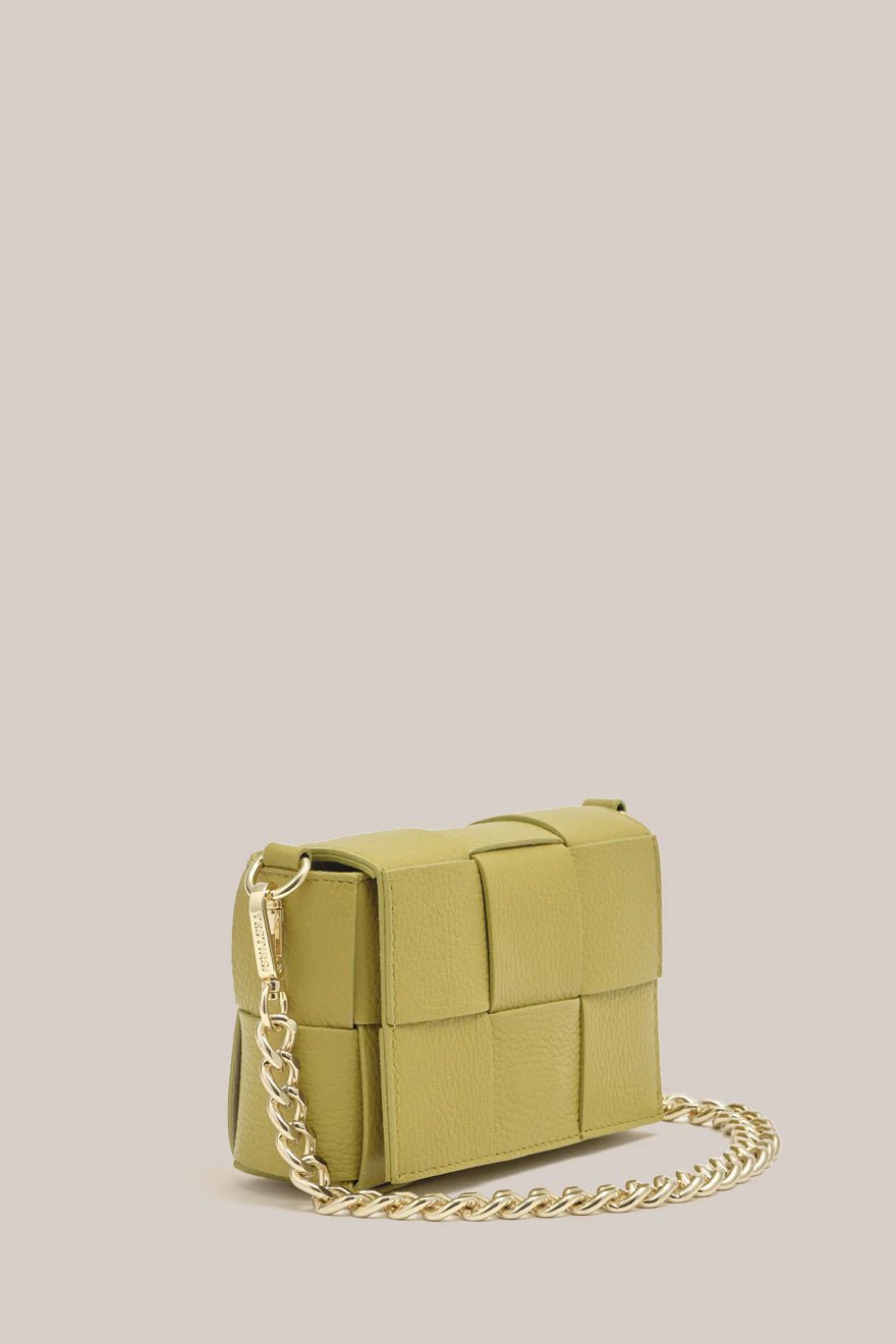 Margot Mini Woven Leather Bag - Pistachio - SODA Fashion Haus