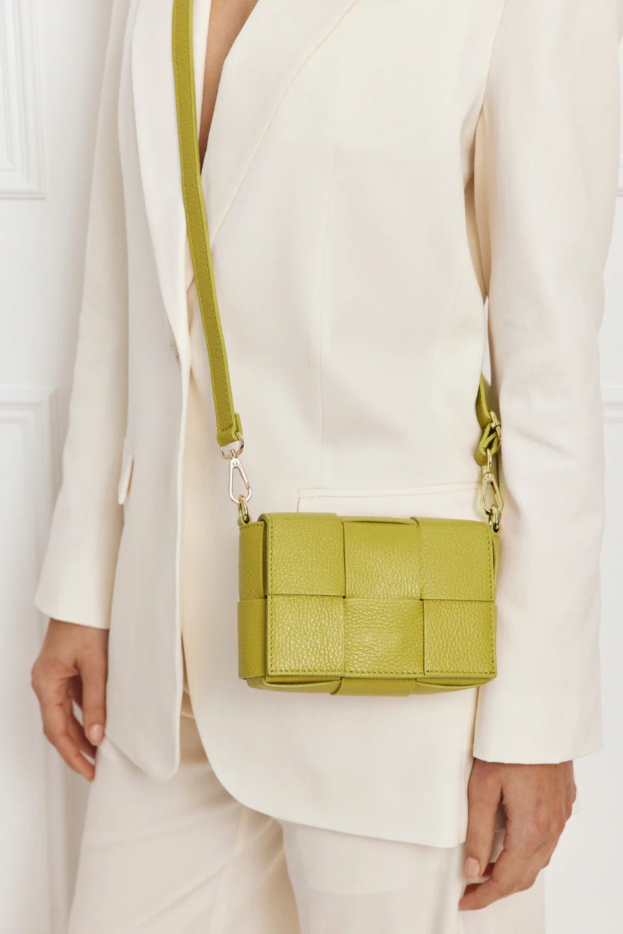 Margot Mini Woven Leather Bag - Pistachio - SODA Fashion Haus