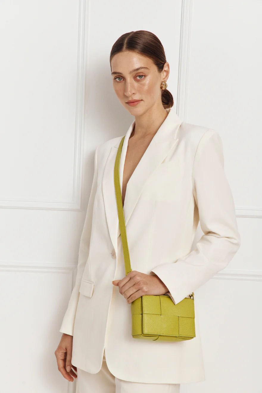 Margot Mini Woven Leather Bag - Pistachio - SODA Fashion Haus