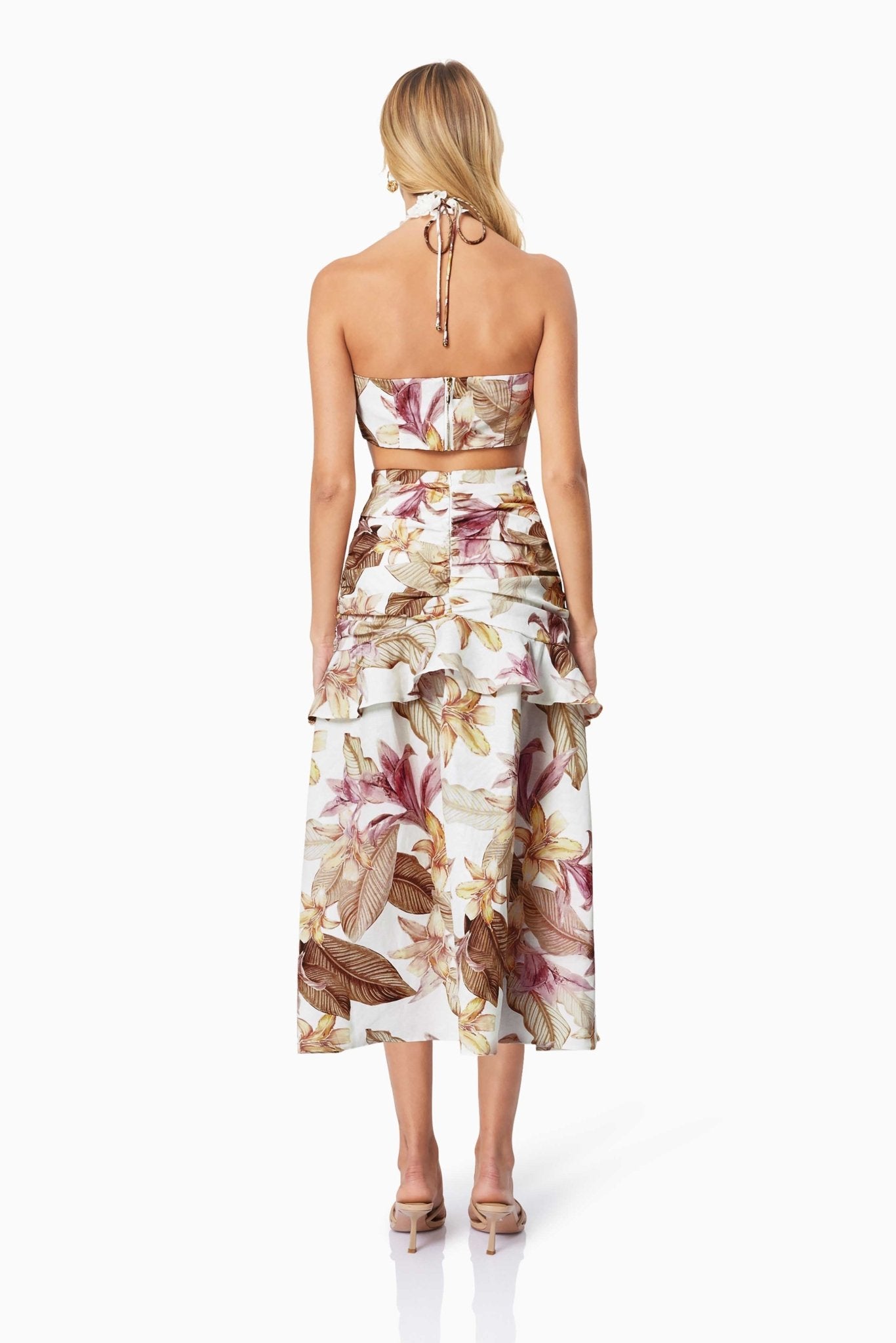 Meadow Floral Cocktail Dress In White - SODA Fashion Haus