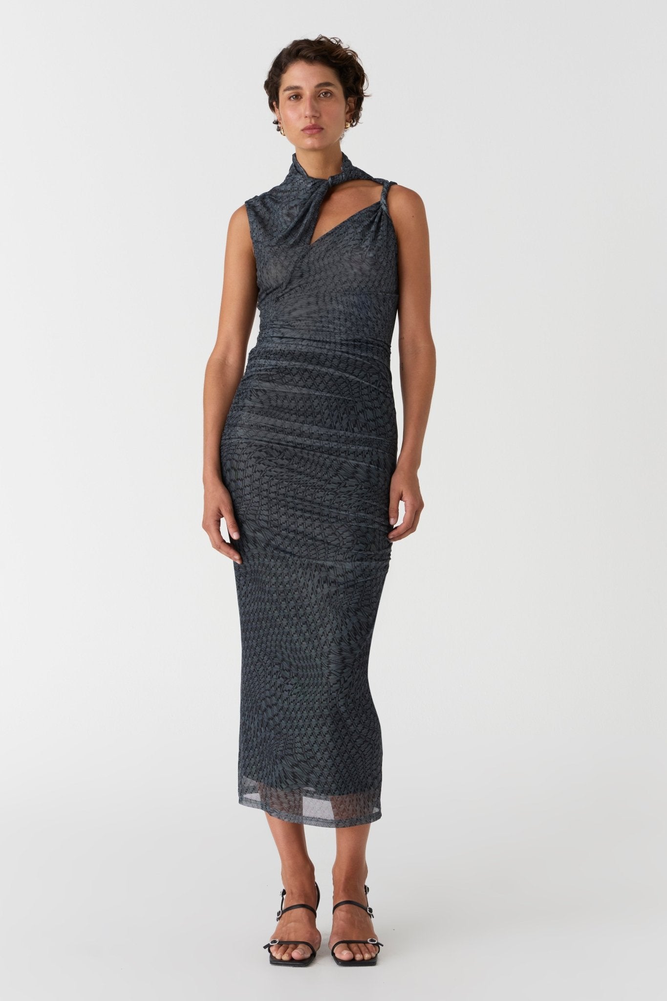 Misha Matrix Print Ink Dress - SODA Fashion Haus