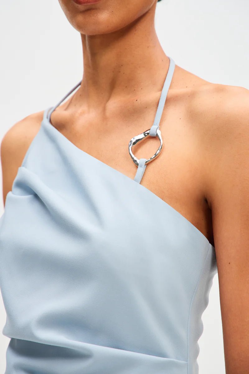 Monika Suiting Mini Dress (Stone Blue) - SODA Fashion Haus