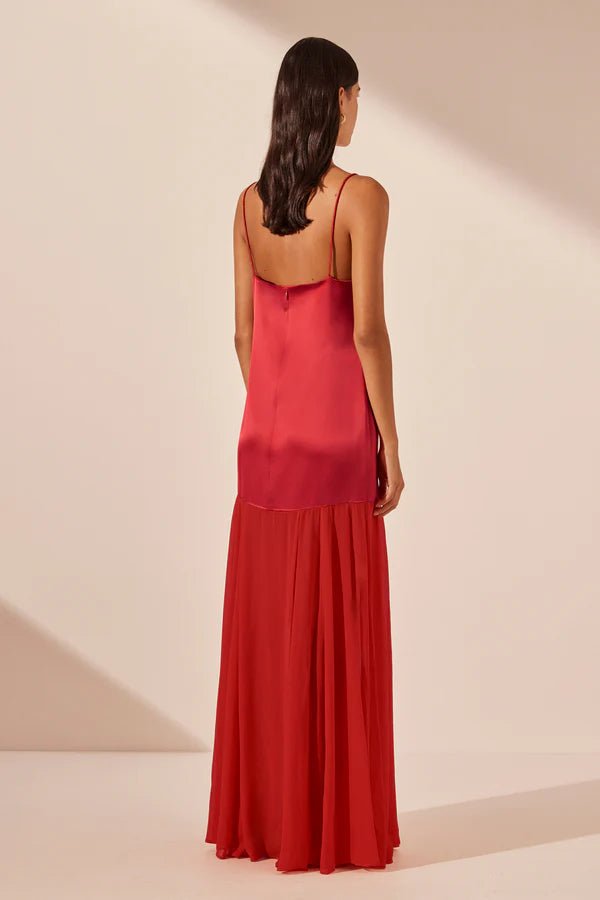 Moraya Dropped Waist Maxi Dress - Chilli - SODA Fashion Haus