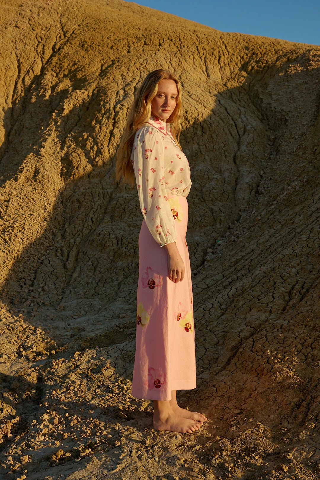 Nola Skirt in Icing Phalae by Aston Studio - Australian designer Skirt | SODA Fashion Haus