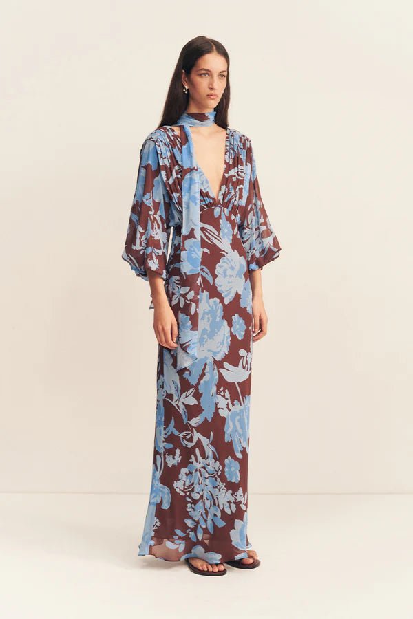 Olson plunge balloon sleeve maxi dress - SODA Fashion Haus