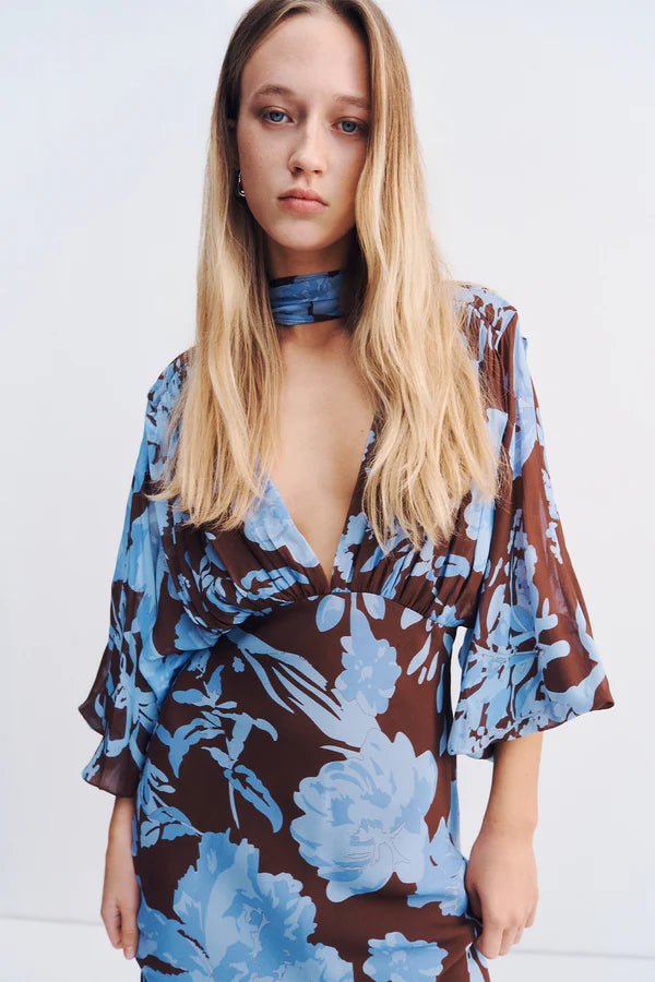 Olson plunge balloon sleeve maxi dress - SODA Fashion Haus