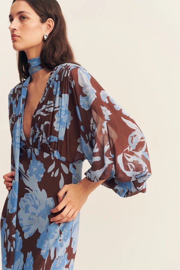 Olson plunge balloon sleeve maxi dress - SODA Fashion Haus