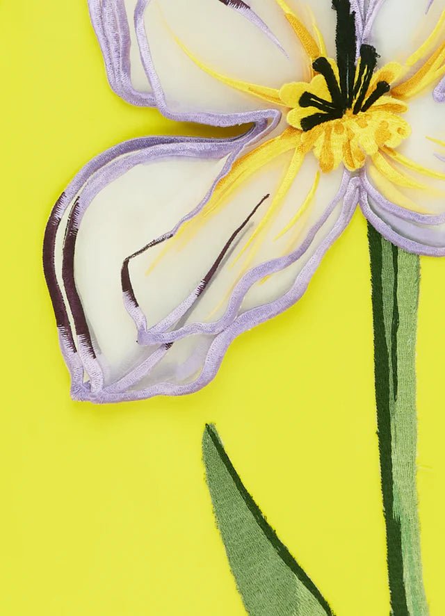 Rayna Applique Floral Maxi Dress - Iris Print in Yellow - SODA Fashion Haus