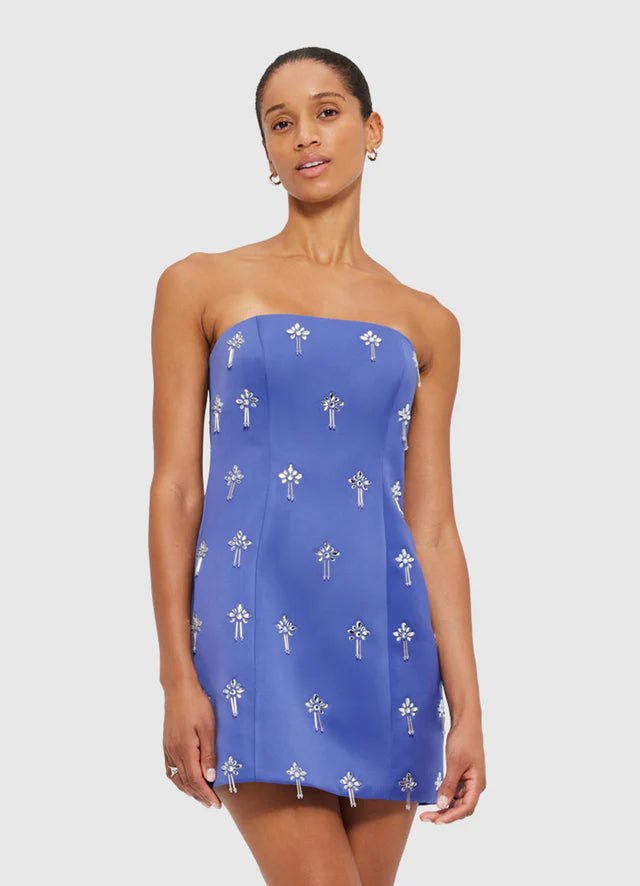 Roselle Embellished Bustier Mini Dress - Sapphire - SODA Fashion Haus