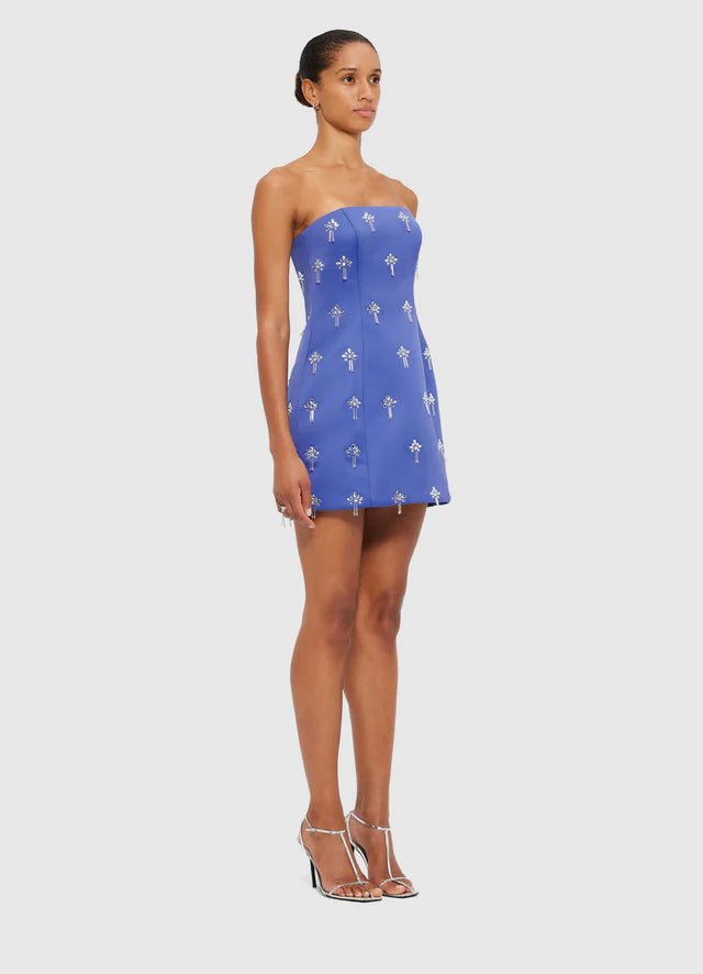 Roselle Embellished Bustier Mini Dress - Sapphire - SODA Fashion Haus
