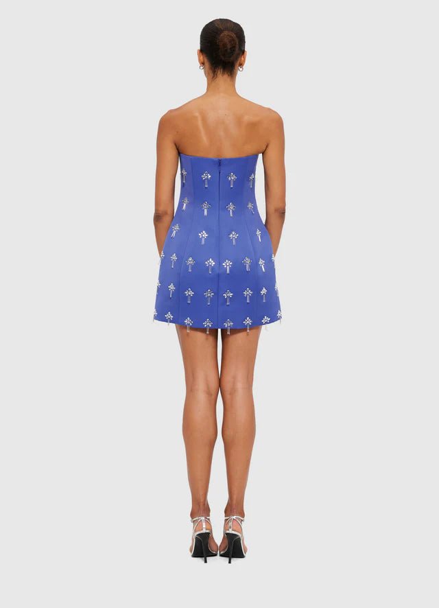 Roselle Embellished Bustier Mini Dress - Sapphire - SODA Fashion Haus