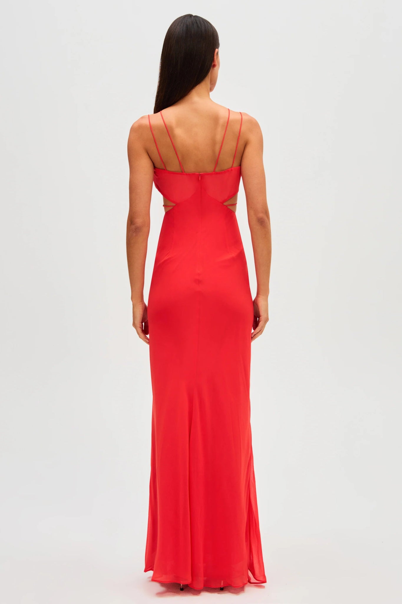 Rowan Georgette Maxi Dress (Sunset Coral) - SODA Fashion Haus