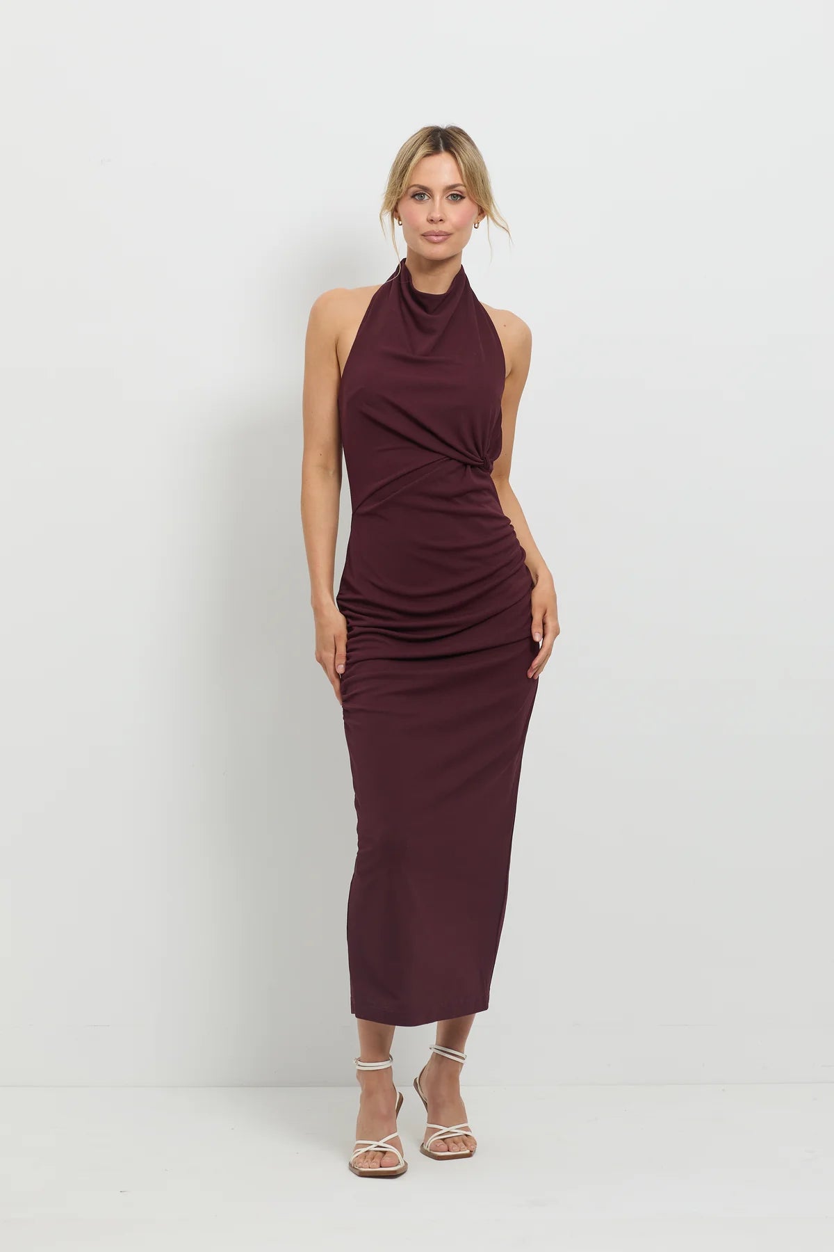 Scorched Midi in Cherry - SODA Fashion Haus