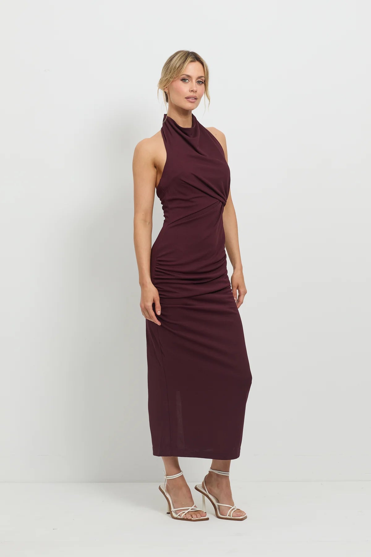 Scorched Midi in Cherry - SODA Fashion Haus