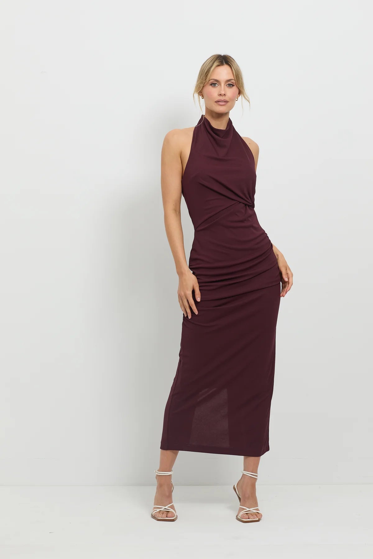 Scorched Midi in Cherry - SODA Fashion Haus