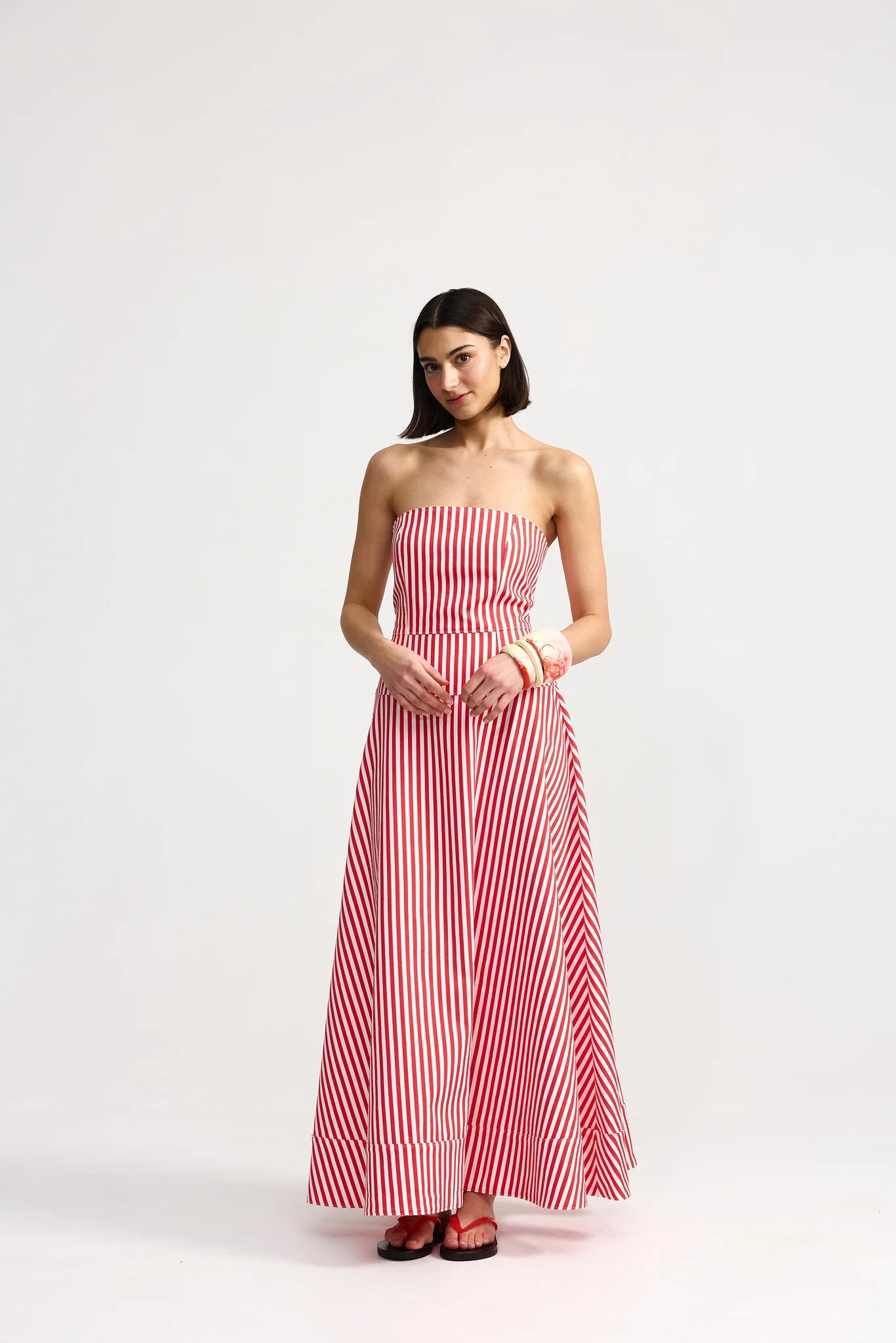 Sloane Denim Dress - Ruby Antique Stripe by Aston Studio - Australian designer Dress | SODA Fashion Haus