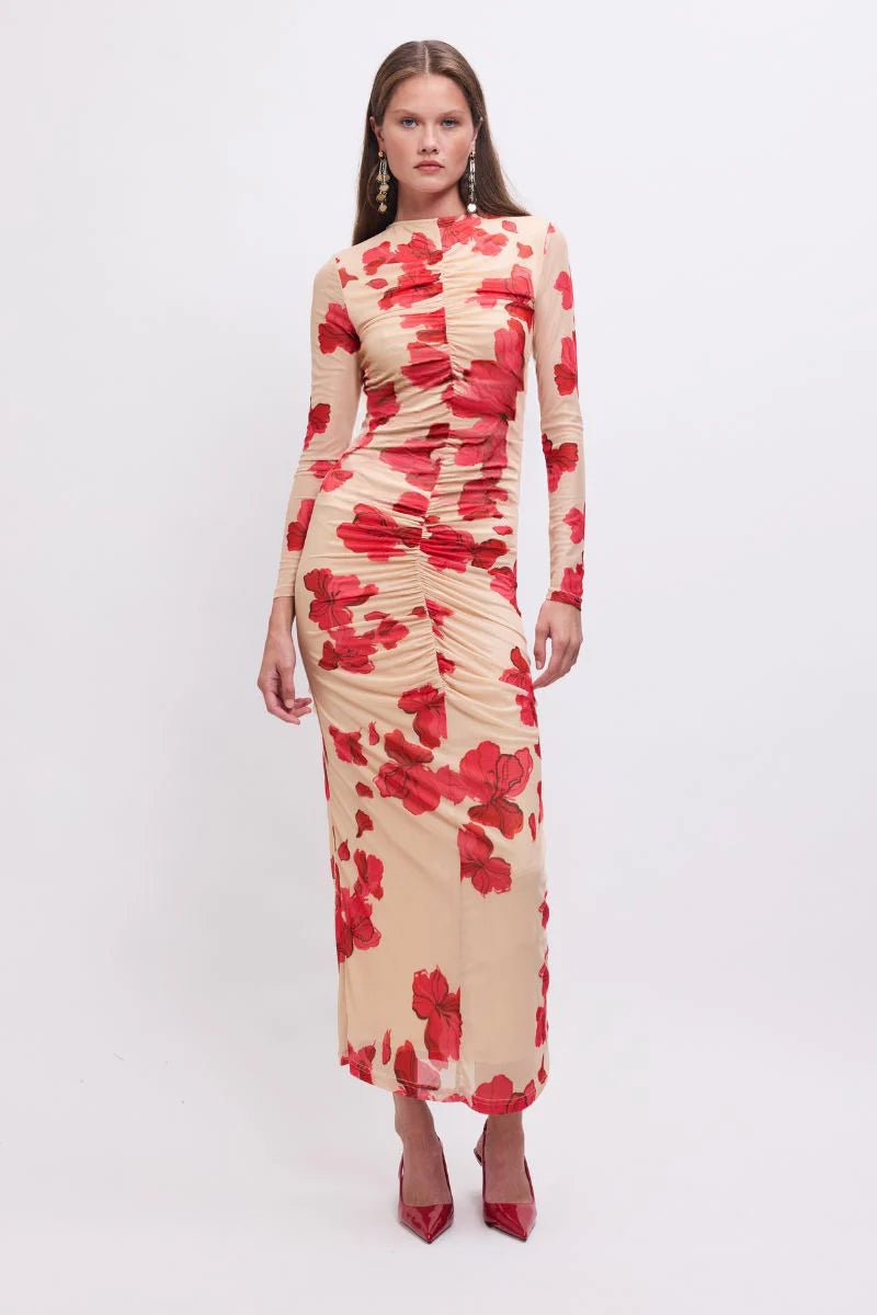 Suzie Floral Long Sleeve Reversible Maxi Dress - SODA Fashion Haus