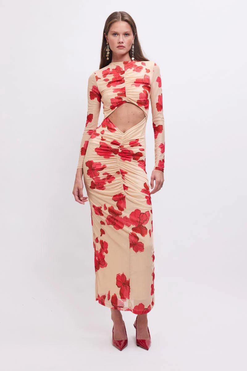 Suzie Floral Long Sleeve Reversible Maxi Dress - SODA Fashion Haus