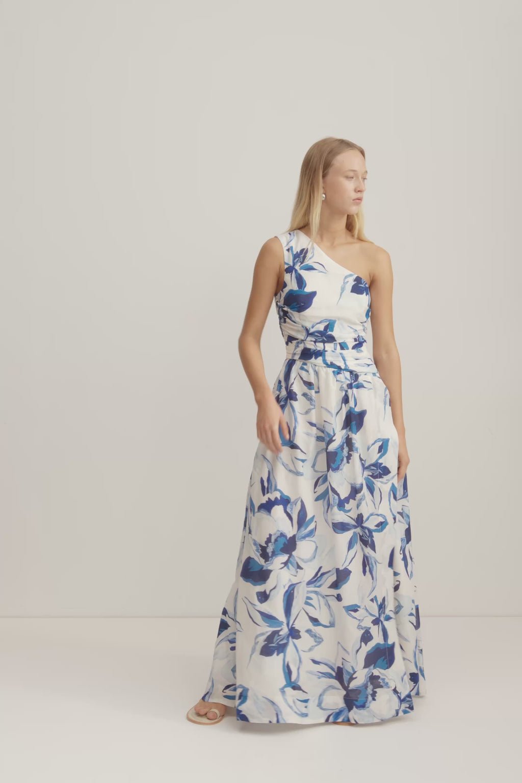 Willa asymmetrical gathered maxi dress - SODA Fashion Haus