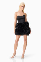 Asher Flower Mini Dress - Black - SODA Fashion Haus