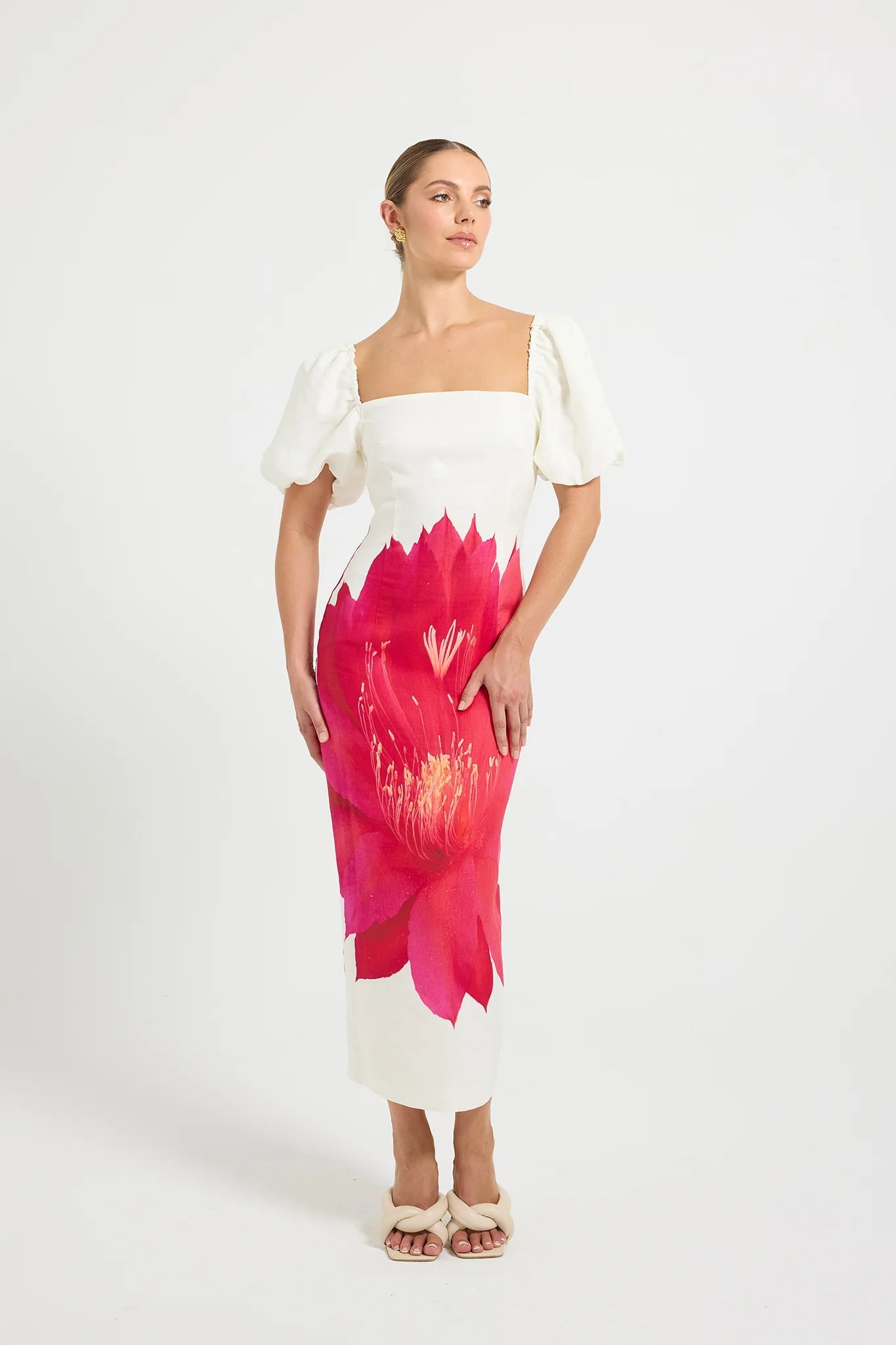 Aurelia Sleeve Midi Dress - SODA Fashion Haus